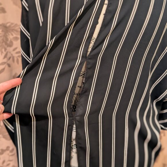 Forever 21 Contemporary Peek-A-Boo Striped Button Down Blouse, Size S, EUC! - Picture 5 of 6